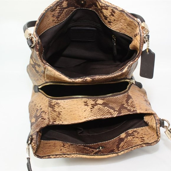 COACH Phoebe Python Snakeskin Embossed Leather Limited Edition Shoulder Bag - Picture 12 of 15